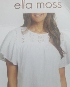 Ella Moss Women’s Peasant Boho Eyelet Blouse